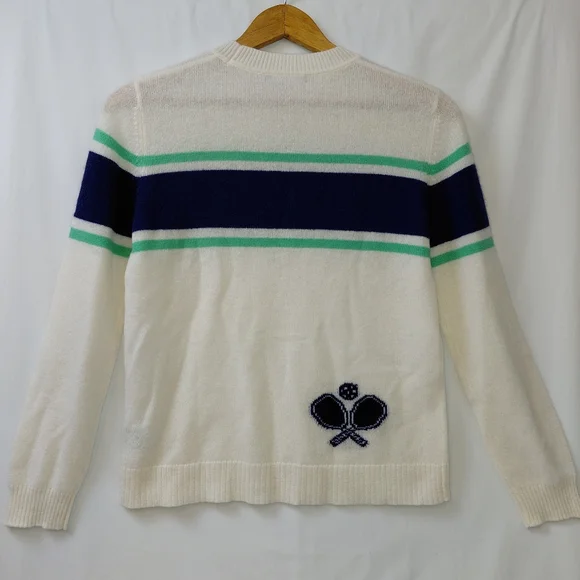 Alashan 100% Cashmere Pickleball Sweater Women's Size Small Preppy Lightweight - Picture 2 of 7